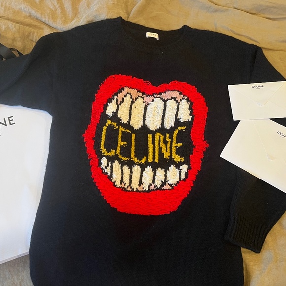 Celine Oversized Black/Red Sweater - Picture 2 of 3